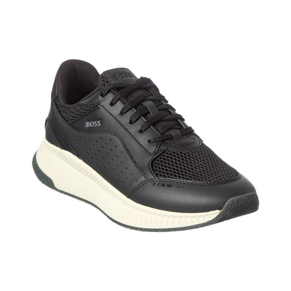 Boss Hugo Boss Ttnm Evo Leather Running Sneaker, Black
